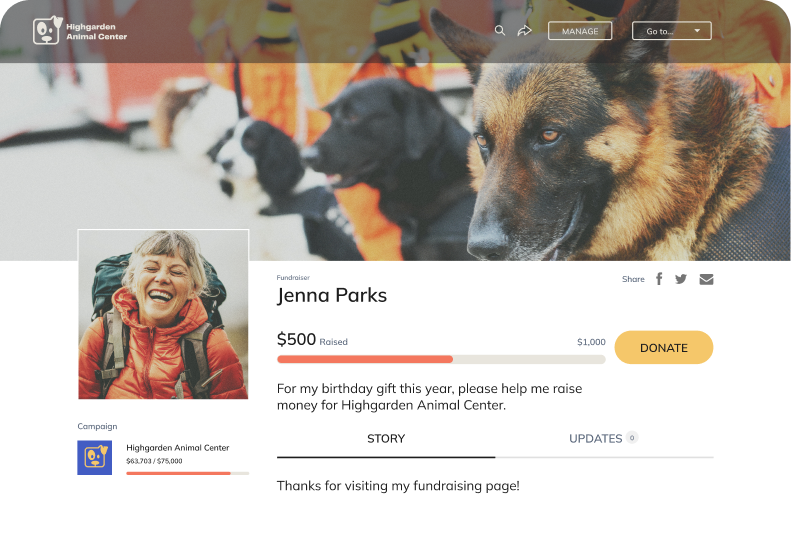 Build your fundraising page